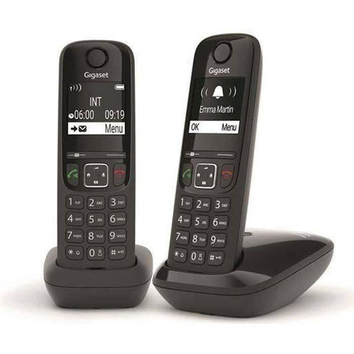 GIGASET AS690 Duo Draadloze Telefoon - Zwart - Handsfree Modus, Belblokkering-0