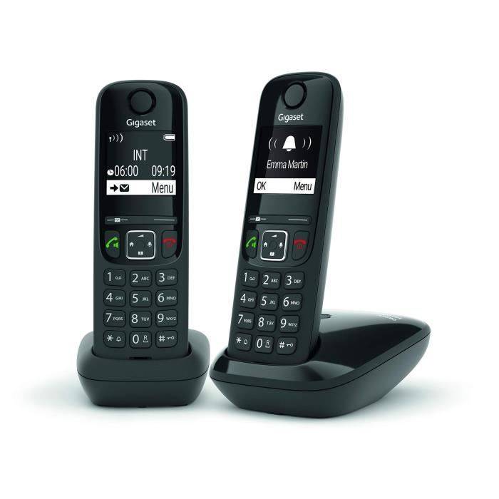 GIGASET AS690 Duo Draadloze Telefoon - Zwart - Handsfree Modus, Belblokkering-2