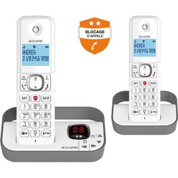 ALCATEL Draadloze Telefoon F860 Voice Duo Grijs - Blokkeren van Ongewenste Oproepen