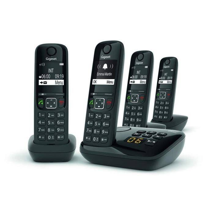 GIGASET AS690 A Quattro Telefoon - Bedraad - Zwart - Antwoordapparaat, Handsfree Modus-1