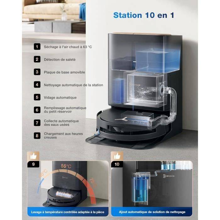 ECOVACS DEEBOT X9 PRO OMNI Robotstofzuiger en Mop - 16600 Pa - Ultra-dun - BLAST Technologie - Directe Zelfreiniging 166-4