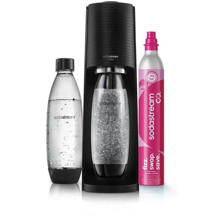 SODASTREAM Soda Maker - TERRA Zwart - 2 Vaatwasserbestendige Flessen - 1 x 60 L Gas Navulling-0