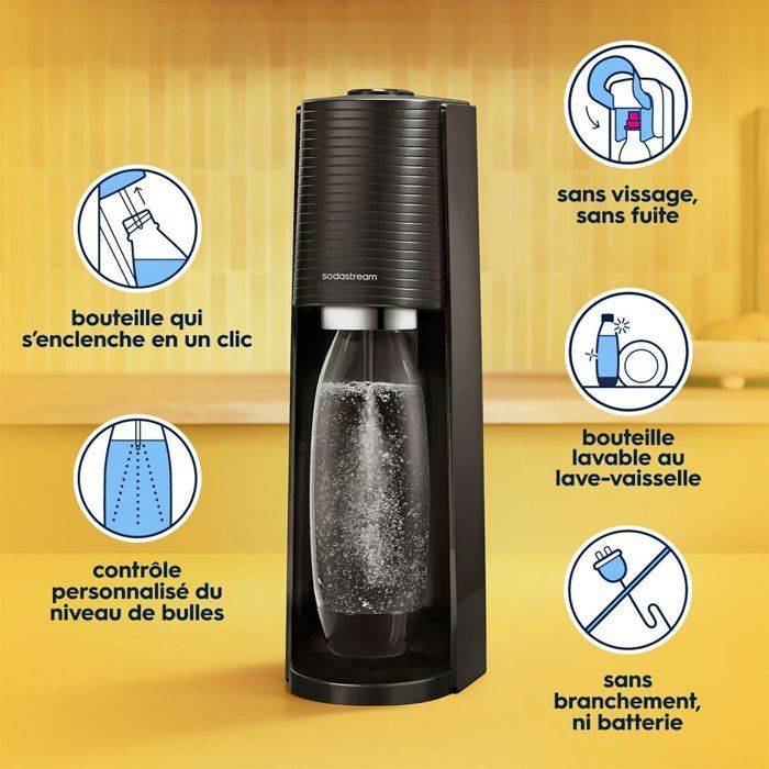 SODASTREAM Soda Maker - TERRA Zwart - 2 Vaatwasserbestendige Flessen - 1 x 60 L Gas Navulling-4