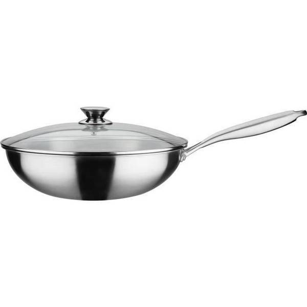 GSW Professionele Wok - 32 cm - Massief RVS - Geschikt voor inductie
