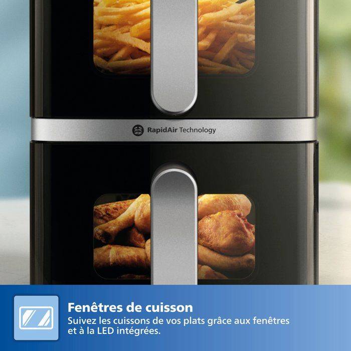 PHILIPS Airfryer - Series 4000 Vertical Duo NA461/00 - 10 L - Dubbele Tank - 2750 W-3