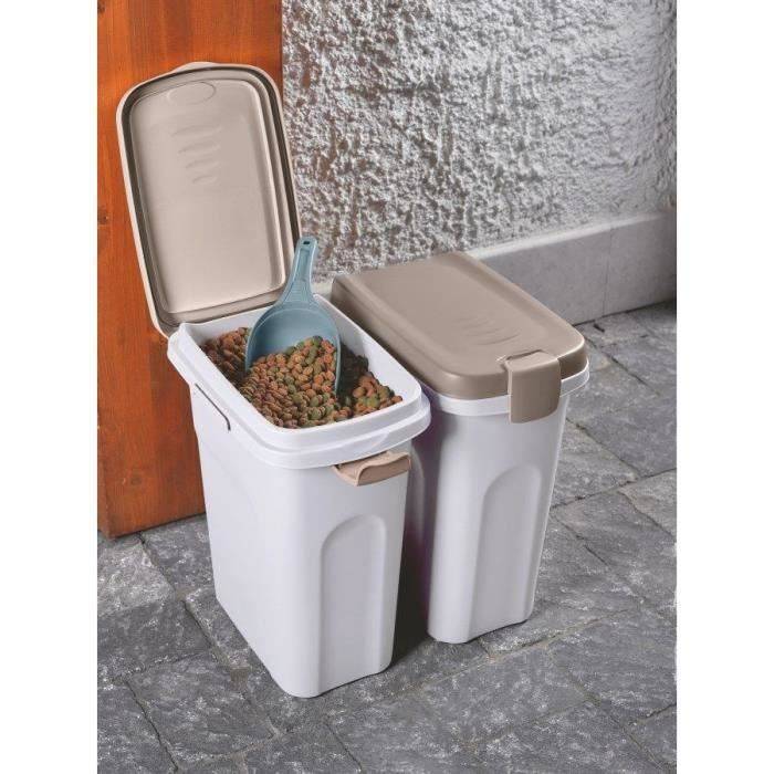 KERBL Dierenvoedercontainer - 25 L - Bruin/Wit - Hermetische Sluiting-2