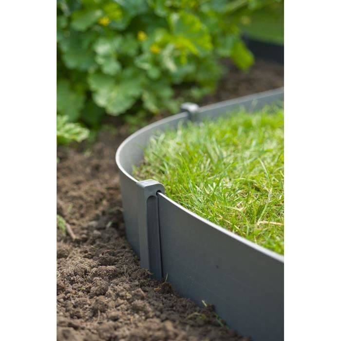 NATURE Tuinrandpalen - Grijze Polypropyleen Houders - Verpakking van 10-3