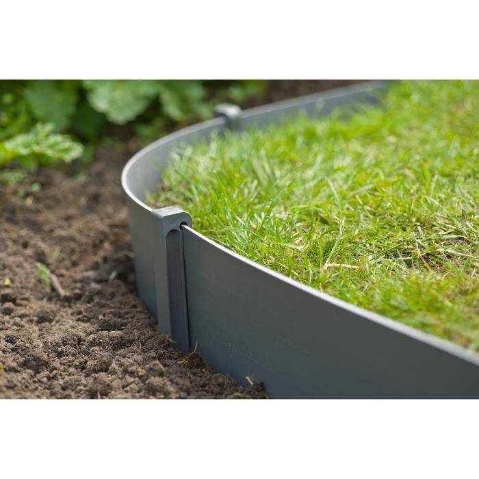 NATURE Tuinrandpalen - Grijze Polypropyleen Houders - Verpakking van 10-4
