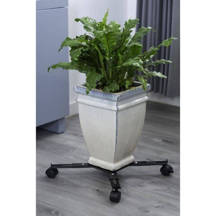 NATURE Uitschuifbare Rolling Plantstand - Matte Zwarte Epoxy-Coating - Max. Laadvermogen 100 kg-1