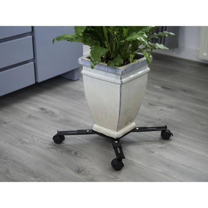 NATURE Uitschuifbare Rolling Plantstand - Matte Zwarte Epoxy-Coating - Max. Laadvermogen 100 kg-2