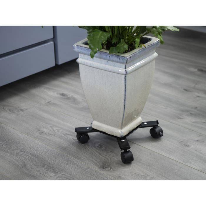NATURE Uitschuifbare Rolling Plantstand - Matte Zwarte Epoxy-Coating - Max. Laadvermogen 100 kg-3