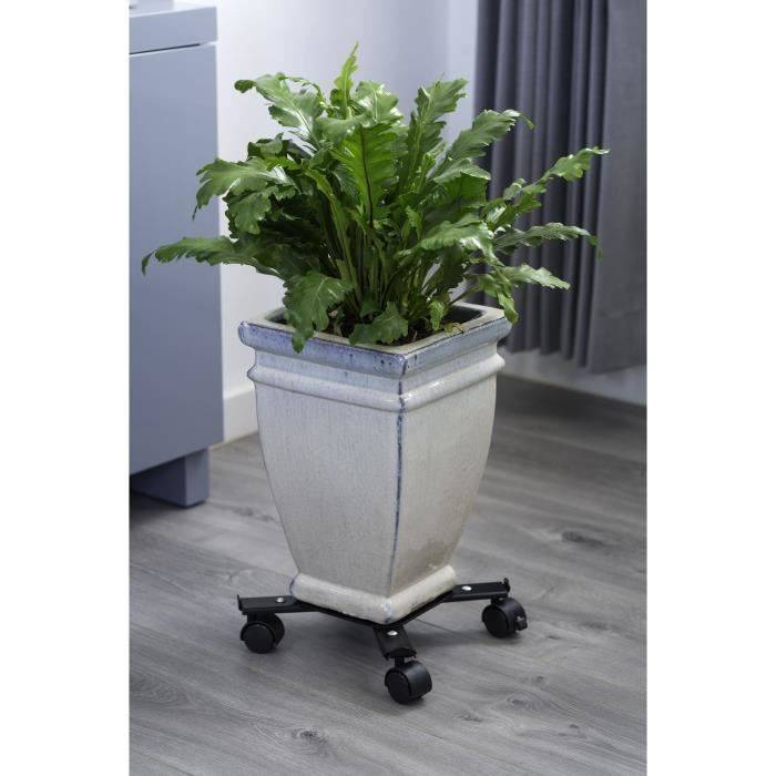 NATURE Uitschuifbare Rolling Plantstand - Matte Zwarte Epoxy-Coating - Max. Laadvermogen 100 kg-4