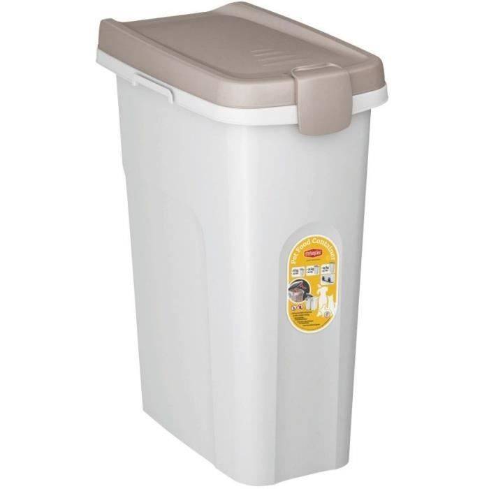 KERBL Dierenvoedercontainer - 25 L - Bruin/Wit - Hermetische Sluiting-0