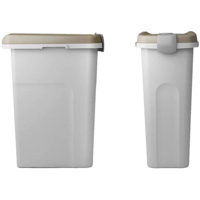 KERBL Dierenvoedercontainer - 25 L - Bruin/Wit - Hermetische Sluiting-3