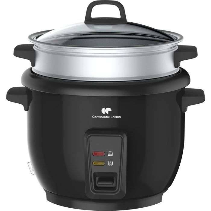 Rijstkoker - CONTINENTAL EDISON - CECR18B - 700 W - 1,8 L - Met stoommandje - Warmhoudfunctie - Roestvrij staal-0
