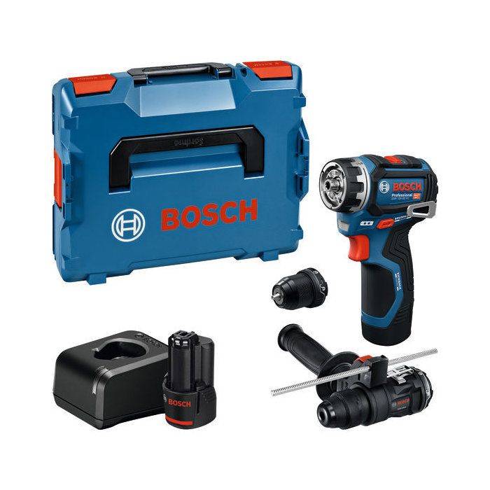 BOSCH PROFESSIONAL Draadloze Boor/Schroefmachine Flexiclick GSR 12V-32 FC - 2 x GBA 2,0 Ah Accu's + Oplader + Accessoire-0