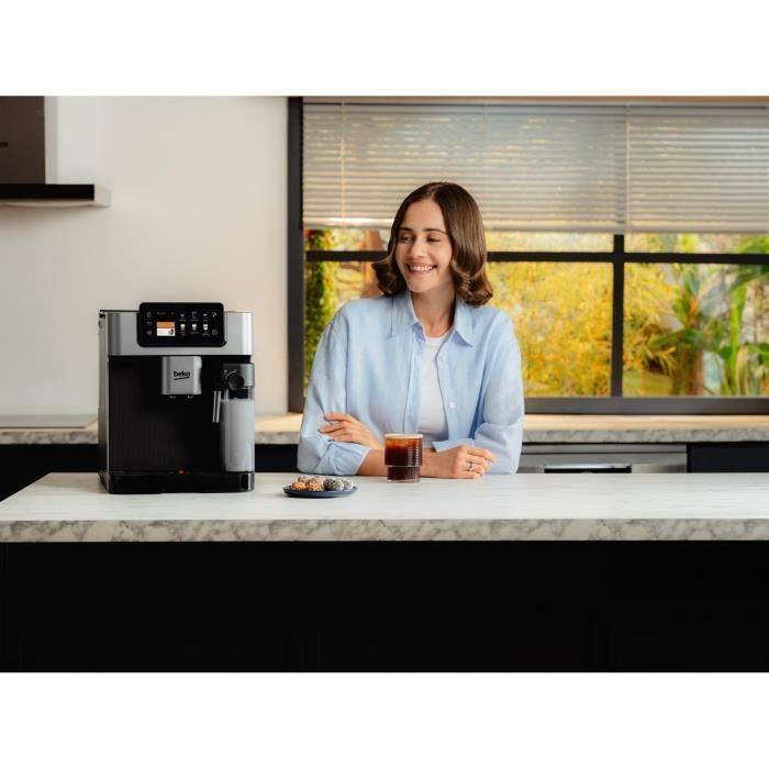 BEKO Koffiemachine - CEG7348X - 1350W - Ingebouwd Maalwerk - Zwart/Zilver-2
