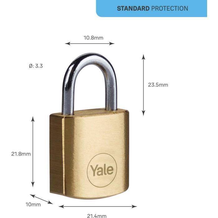 YALE Hangslot 20 mm - Y110B/20/111/4 - Stalen Haak - 3 Sleutels-4