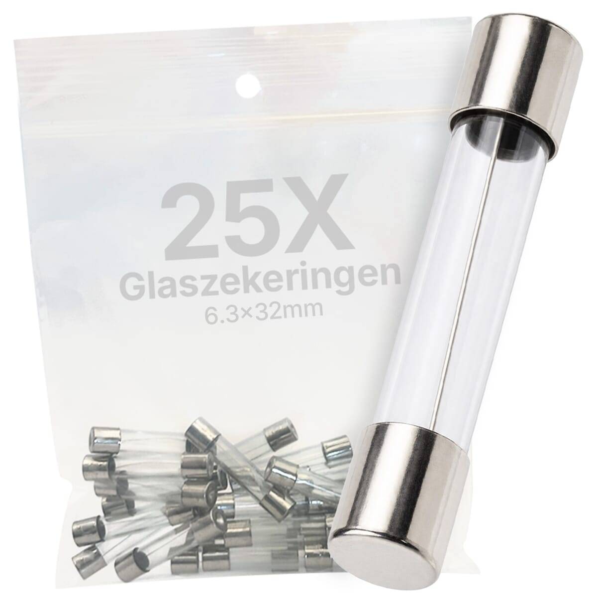 VLTG Glaszekering 6.3x32mm - 500mA - F (Snel) - 250V - 25 stuks-0