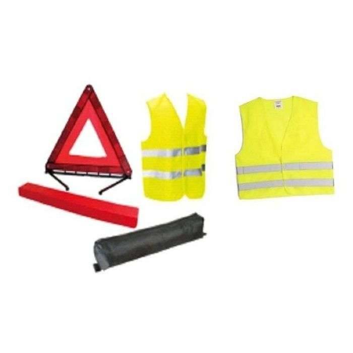 HTC EQUIPEMENT Veiligheidspakket - HTC-UITRUSTING - 1 gevarendriehoek + 2 XL veiligheidsvesten voor volwassenen-0