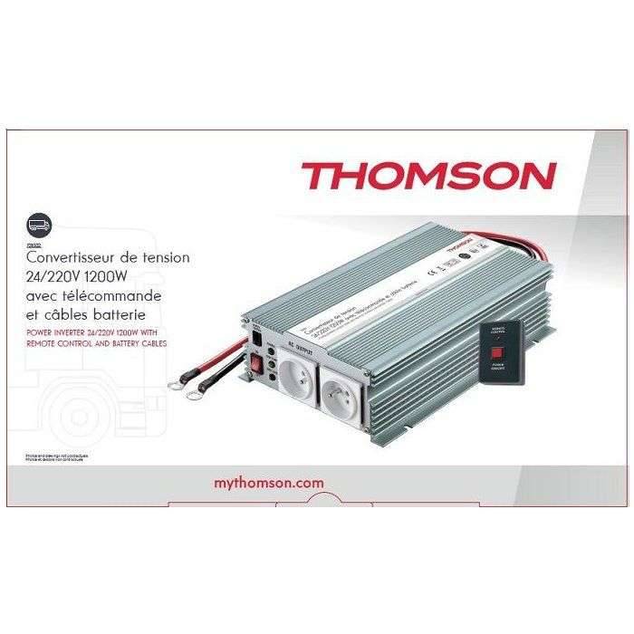 Spanningsomvormer - THOMSON - 24/220 V - 1200 W - Met afstandsbediening-1