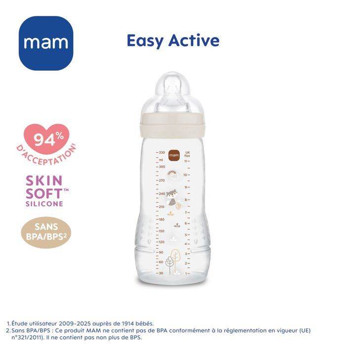 MAM Fles - Easy Active - 6+ Maanden - 330 ml - X-Flow Speen - Sand-3