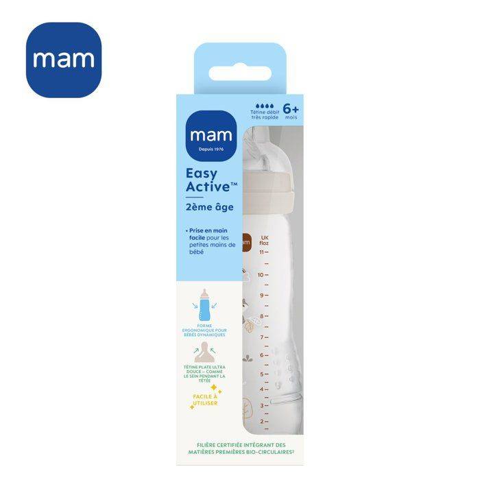 MAM Fles - Easy Active - 6+ Maanden - 330 ml - X-Flow Speen - Sand-4