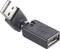 USB-stekker in een zwarte adapter die 90 graden kan worden gedraaid. Verbindt USB-apparaten in beperkte ruimtes.