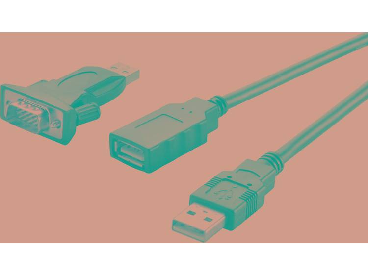 Renkforce USB 2.0, Serieel Aansluitkabel [1x USB 2.0 stekker A 1x D-sub stekker 9-polig] 1.00 m Zwar