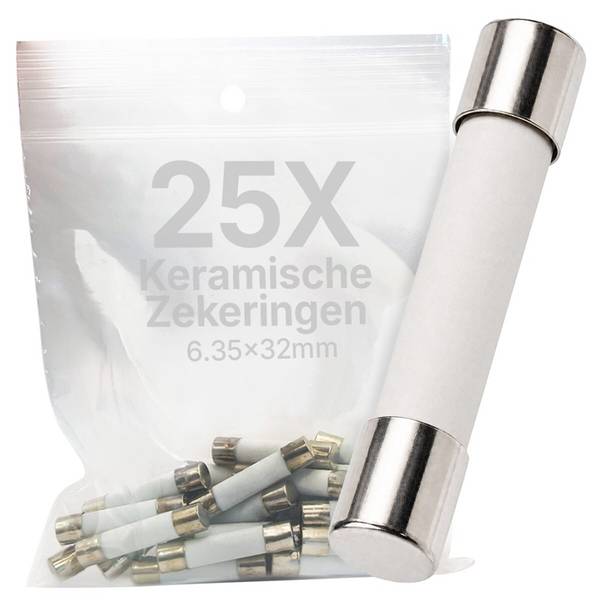 VLTG Keramische Zekering 7A/250V - 6.3x32mm - T (Traag) - 25 stuks