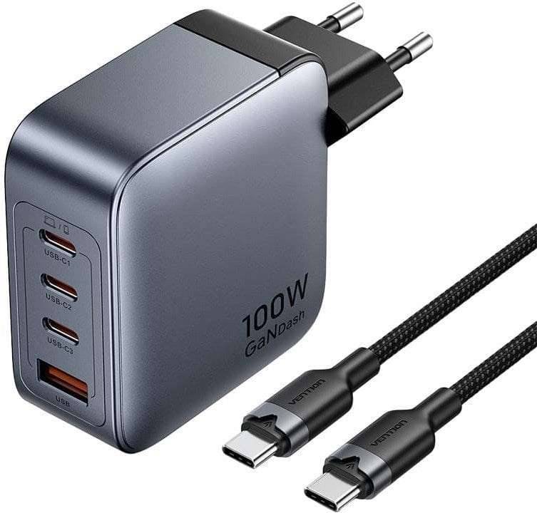 VN1 Vention-oplader 100 W 1xUSB-A 3xUSB-C + kabel-0