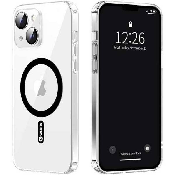 Valenta Tempered Glass Back Cover MagSafe Case Apple iPhone 14 Plus Clear