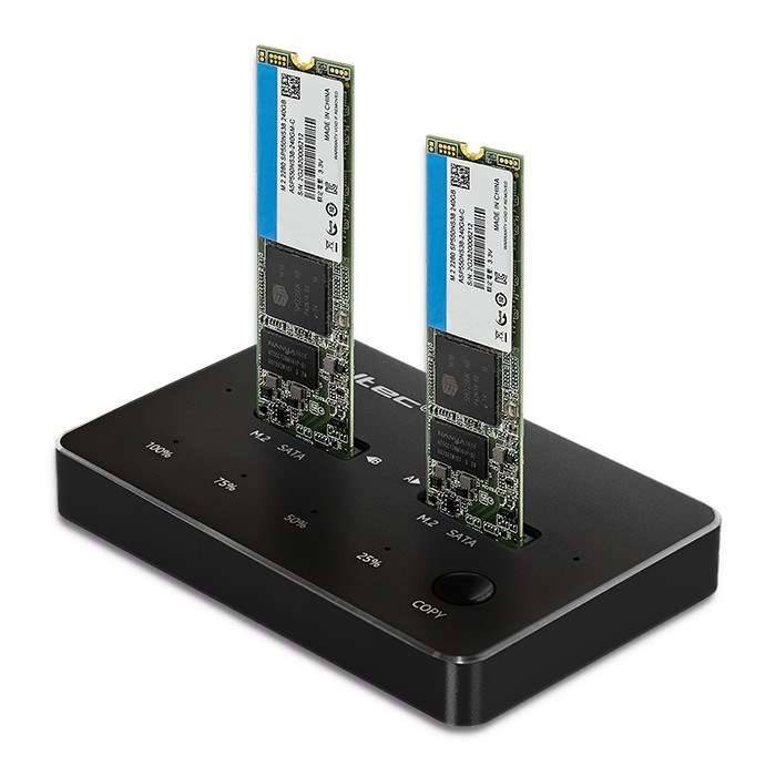 QOC Qoltec 50310 Schijf dockingstation 2x SSD M.2 SATA | NGFF | USB-type C-0