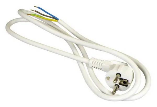 Aansluitsnoer + RA 3x1.5mm 2 meter wit - 1 - stuk