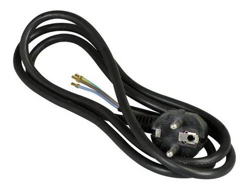 Aansluitsnoer + RA 3x0.75mm 3 meter zwart - 1 - stuk-0