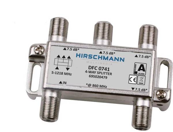 Verdeelelement 4-voudig met F-aansluiting 5-1218MHz