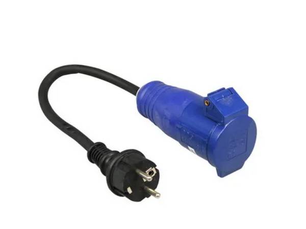 CEE verloopstekker camping verloop - 1 - stuk - blauw