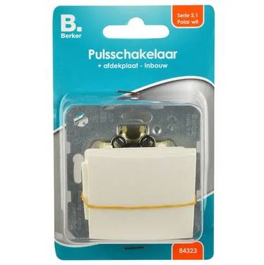 Puls schakelaar inbouw  wit/wit