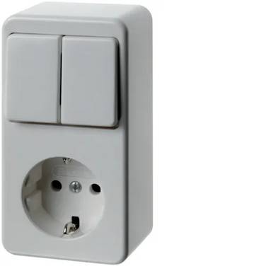 Serie schakelaar + WCD RA 1-voudig combinatie wit/wit