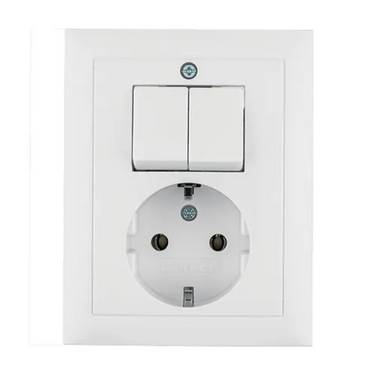 Combi serieschakelaar + WCD RA inbouw wit/wit