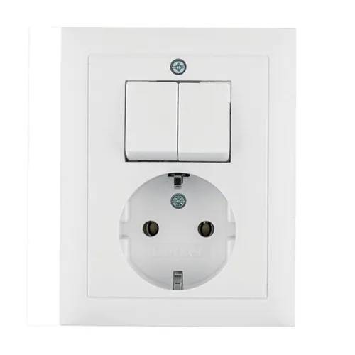 Combi serieschakelaar + WCD RA inbouw wit/wit-0