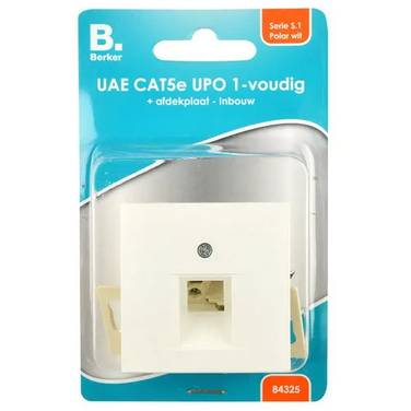 UPO 1-voudig afdekplaat data/tel wit/wit