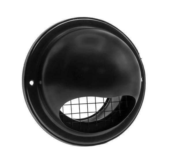 NEDCO Rvs Buitenrooster Bol Model Doorsnede150mm Zwart