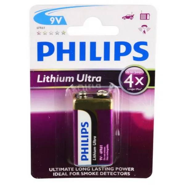 Batterij Philips Lithium Ultra Blok 9V