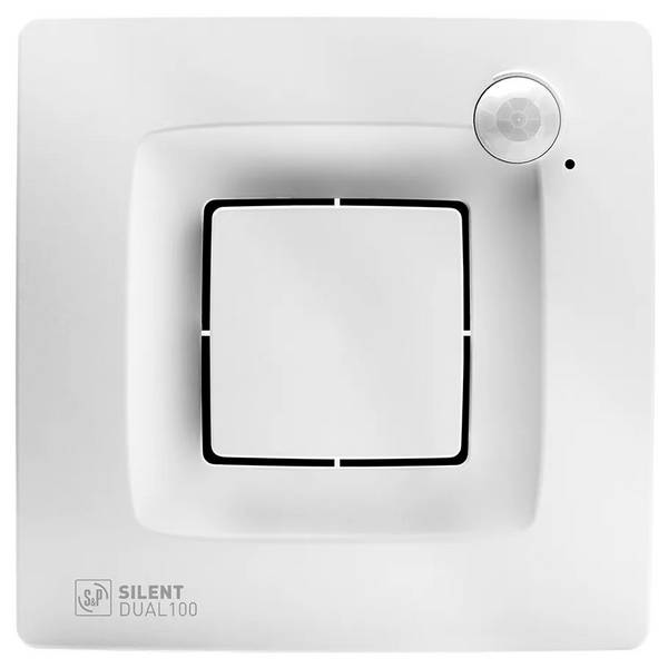 Silent Dual 100 ventilator beweging+hygro - wit