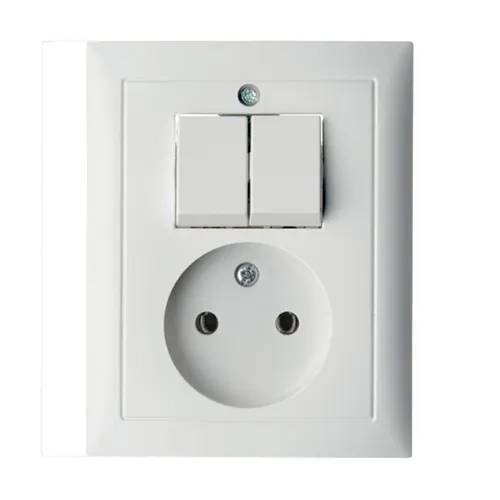 Combi serieschakelaar + WCD Z.RA inbouw wit/wit-0