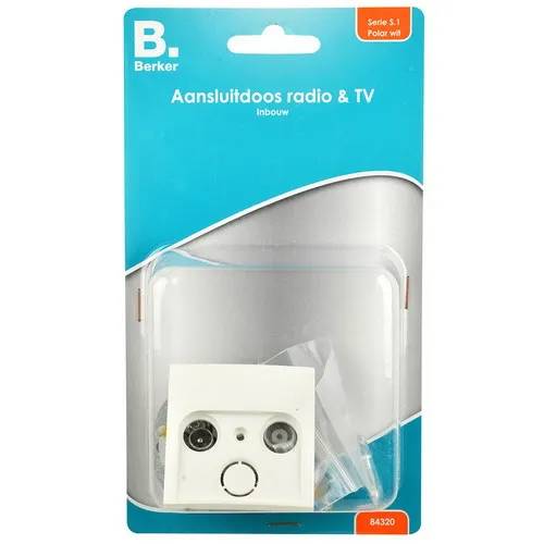CAI /TV aansluitdoos + afdekplaat wit/wit - 1 - stuk-0
