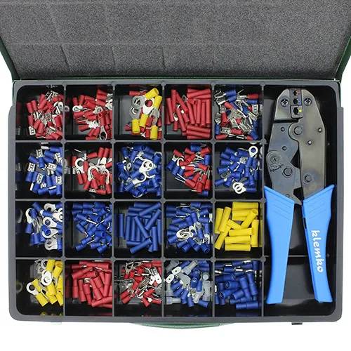Assortiment kabelschoenen +tang - metaal-0