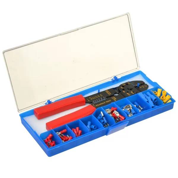 Kabelschoen set +tang diverse kabelschoenen - mix kleur-1
