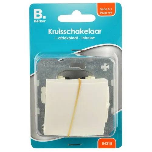 Kruis schakelaar inbouw wit/wit-0